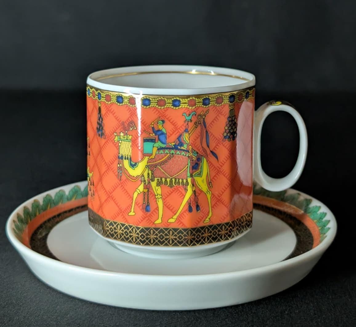 Retired Versace Rosenthal Le Voyage De Marco Polo Cup & Saucer Set 