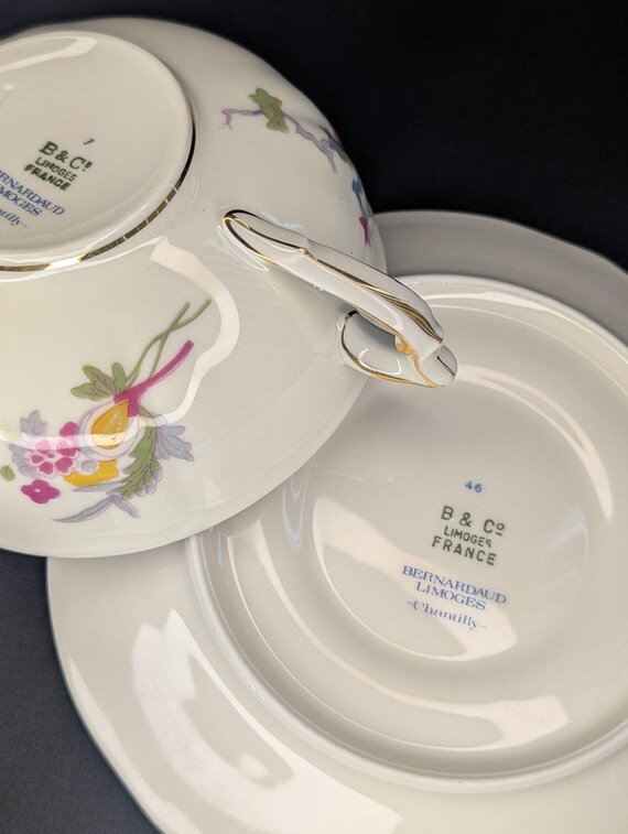 Set of 2 VTG Bernardaud Limoges Chantilly Double-handled Soup