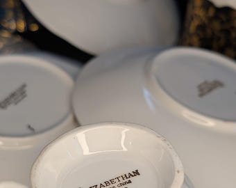Vintage Elizabethan Fine Bone China Teacup & Saucer Set of 4
