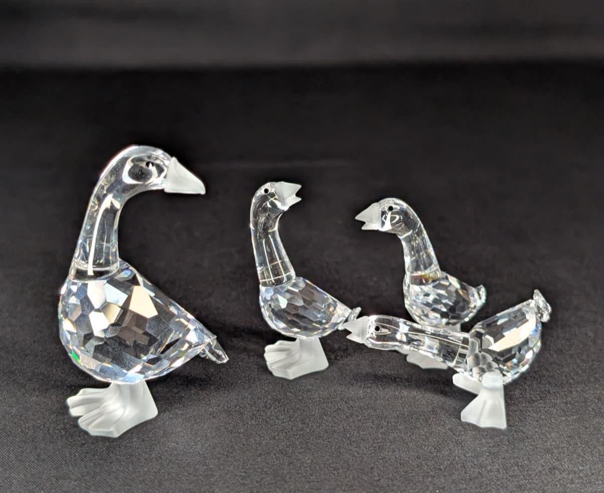 1999年廃盤品 オーストリア製◆スワロフスキー『鳥 Gosling Dick』 4pc VTG Swarovski Mother Goose Tom Harry Dick Goslings Crystal