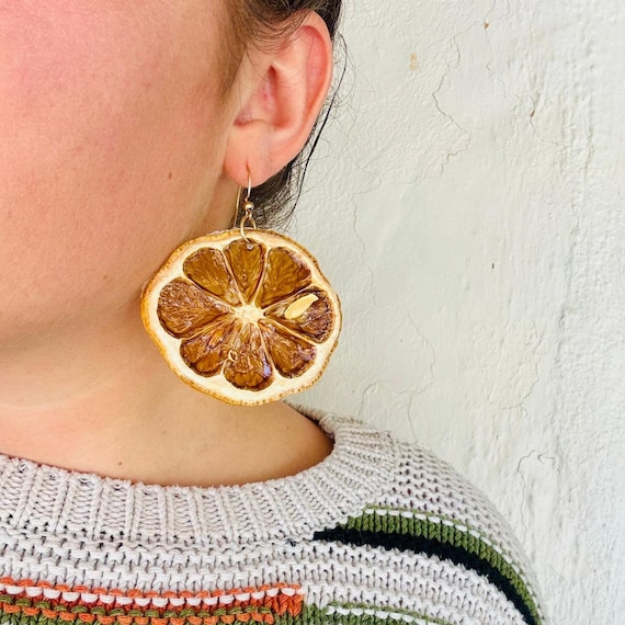 Handmade Dehydrated Fruit Earrings – Unique, Eco-friendly Jewelry