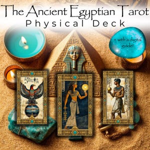 Fysieke editie compleet oud-Egyptisch tarotdeck – 78 kaarten – fysieke print + digitale gids + invuldooseditie voor waarzeggerij