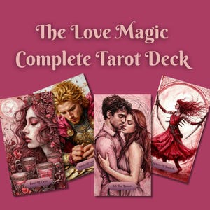Liebe Magie Wicca Tarot Valentinstag Komplette Deck 78 Karten Digital Printable Download für Wahrsagen und Magie