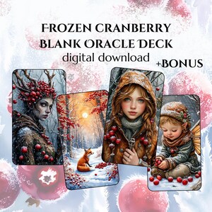 La Reine des neiges, wicca, aquarelle Oracle Deck 50 cartes numériques à télécharger pour la thérapie, la narration d'histoires, la méditation et la divination