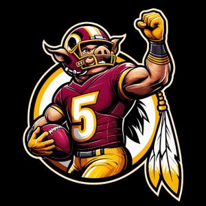 T-shirt de football des commandants de Washington - Design 2