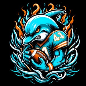 Miami Dolphins Football Team Grafik-T-Shirt - Design 2
