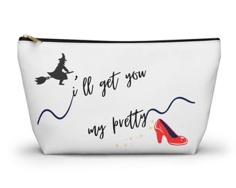 Wicked Witch Accessory Pouch, Makeup Bag, Halloween Organizer, Cosmetic Case, Zipper Pouch