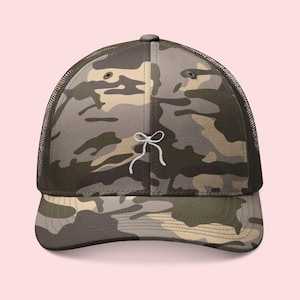Bestickte Camo Trucker-Mütze: Baseballmütze im Militärstil aus Baumwolle