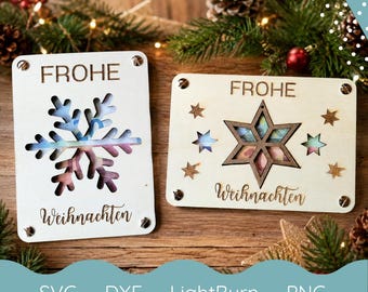 Christmas money gift, laser file, SVG file, Merry Christmas, DIY wooden voucher, laser Christmas gift, gift card, Christmas