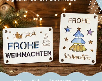 Christmas money gift, laser file, SVG file, Merry Christmas, DIY wooden voucher, laser Christmas gift, gift card, Christmas