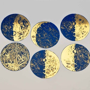 Two Color Moons- Ceramic Overglaze Decal - Glass Fusing Decal - Enamel Decal - LEAD FREE & Food Safe