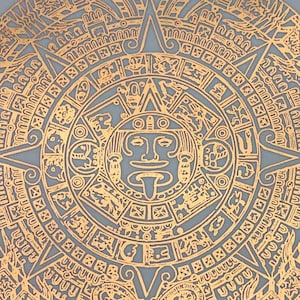 Mayan Calendar - Ceramic Overglaze Decal - Glass Fusing Decal - Enamel Decal - LEAD FREE & Food Safe