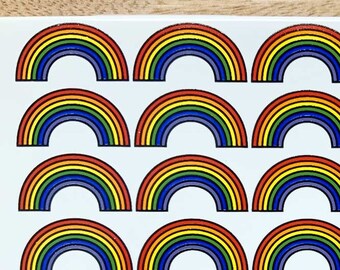 Small Rainbows - Ceramic Overglaze Decal - Glass Fusing Decal - Enamel Decal - LEAD FREE & Food Safe