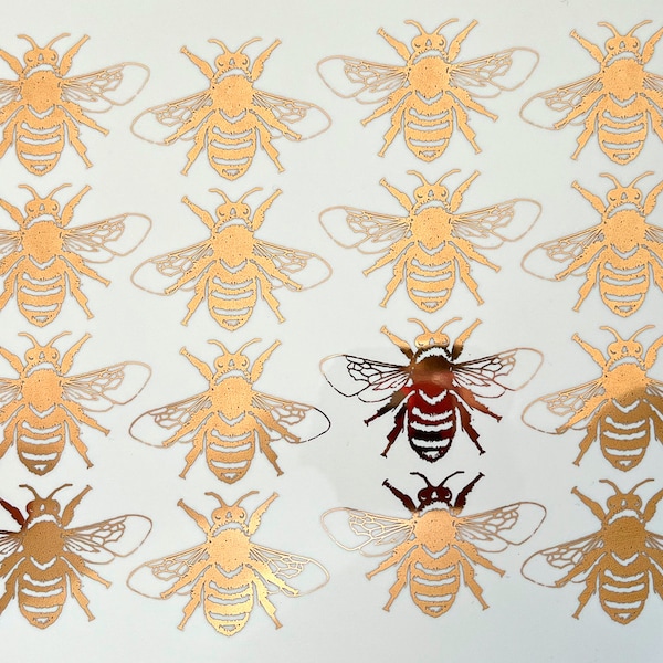 Queen Bee - Ceramic Decal Transfer - Glass Fusing Decal - Enamel Waterslide Decal - LEAD FREE & Food Safe