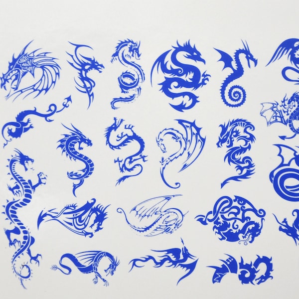 Dragon Ceramic Decals, Glass Decals or Enamel Decals