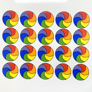 Rainbow Circles - Ceramic Overglaze Decal - Glass Fusing Decal - Enamel Decal - LEAD FREE & Food Safe