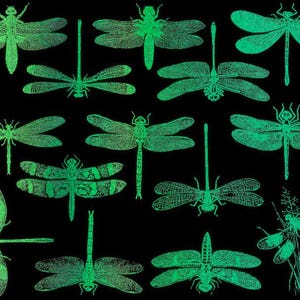 GLOW in the Dark Dragonflies- Decals for Glass, Ceramic or Enamel - Not Food Safe - 1080F/580C