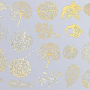 Small Leaves Decals for Ceramic, Glass and Enamel Gold Luster