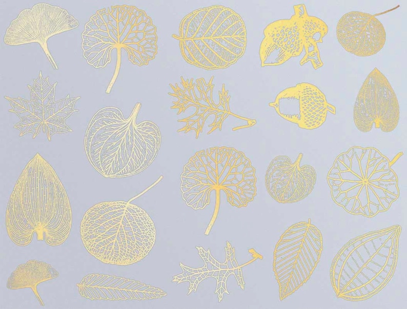 Small Leaves Decals for Ceramic, Glass and Enamel Gold Luster