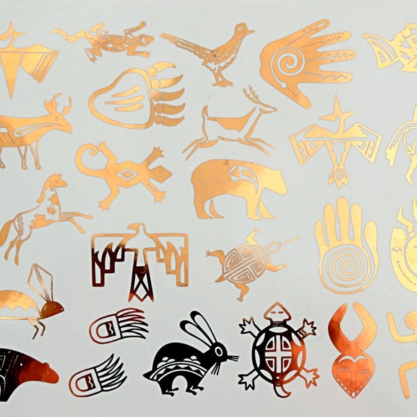 Native American Indian Decals with Kokopelli for Glass, Ceramic or Enamel