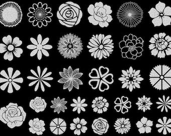 Small Flower Ceramic Decals, Glass Decals or Enamel Decals