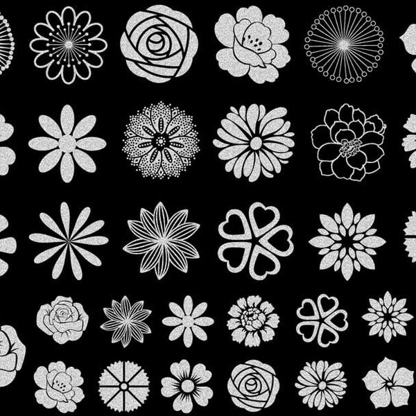 Small Flower Ceramic Decals, Glass Decals or Enamel Decals