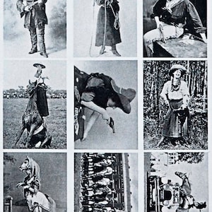 Vintage Cowgirl-dekaler - Keramisk kon 017 Överglasyr - Glasfusing - Emalj - Ej livsmedelssäker