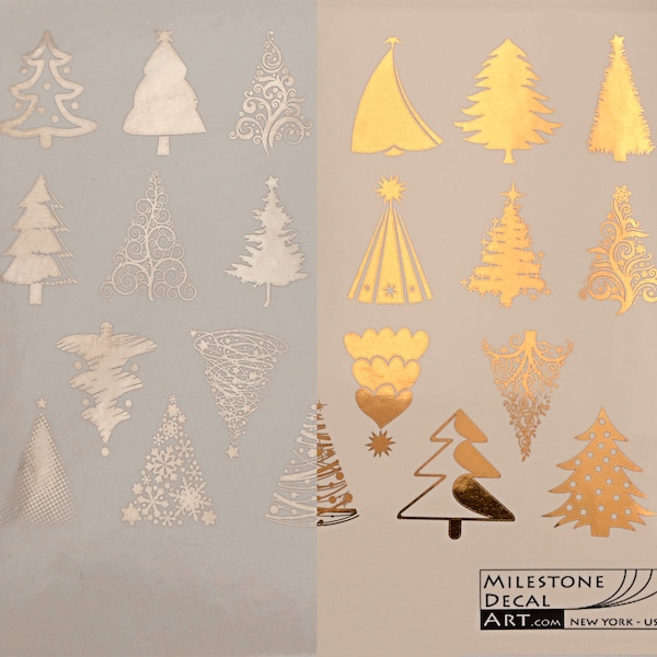 Christmas Tree Ceramic Decals, Glass Decals or Enamel Decals