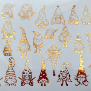 Gnomes - Ceramic Overglaze Decal - Glass Fusing Decal - Enamel Decal - LEAD FREE & Food Safe