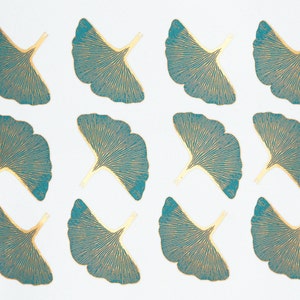 Two-Color Ginkgo Leaf Decals for Ceramic, Glass and Enamel