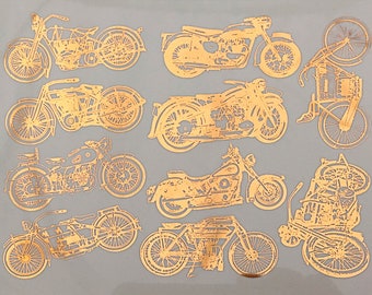 Antique Motorcycles- Ceramic Decal - Glass Decal - Enamel Decal - LEAD FREE & Food Safe