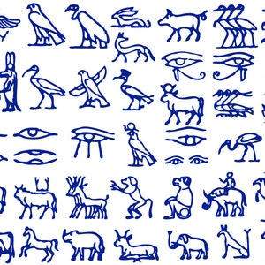 Egyptian Hieroglyphs - Ceramic Overglaze Decal - Glass Fusing Decal - Enamel Decal - LEAD FREE & Food Safe