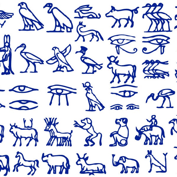 Egyptian Hieroglyphs - Decals for Glass, Ceramic or Enamel