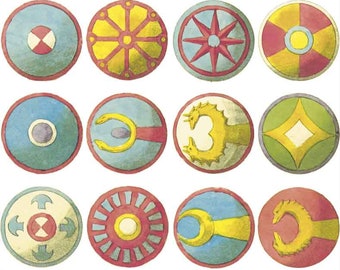 antiguos escudos tribales europeos-calcomanías cerámica, porcelana, vidrio o esmalte