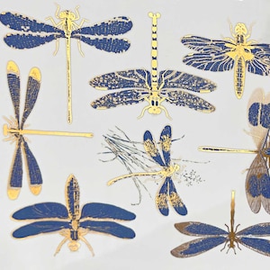 Two-Color Dragonfly - Ceramic Overglaze Decal - Glass Fusing Decal - Enamel Decal - LEAD FREE & Food Safe