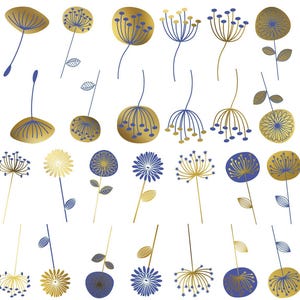 Ceramisches/ Glas Abziehbilder - Moderne Blumen