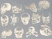 Vintage Skull Decals, Glass Fusing Decals, Waterslide Decals, Ceramic Transfers 