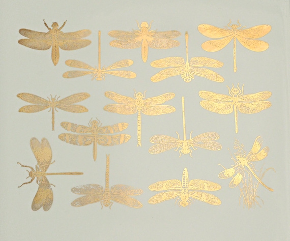 Dragonfly Dragonflies 12 pcs 1-5/8" X 1" Waterslide Ceramic Decals Cx 