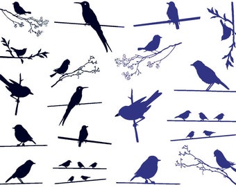 Cone 6 - Inglaze - Birds on a Wire Ceramic Decals - Lead Free - Food Safe