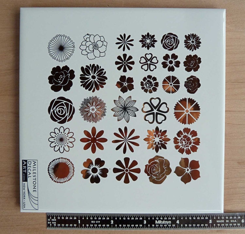 Small Flower Ceramic Decals Glass Decals or Enamel Decals Etsy