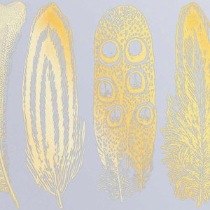 Large Feathers 2 Decals for Ceramic, Glass and Enamel Gold Luster