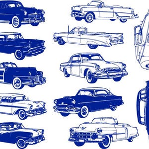 Ceramisches/ Glas Abziehbilder - Retro Autos