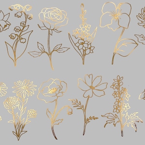 Garden Flowers - Ceramic Overglaze Decal - Glass Fusing Decal - Enamel Decal - LEAD FREE & Food Safe