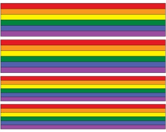 Rainbow Stripes- Ceramic Decal - Glass Decal - Enamel Decal