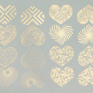 Modern Hearts - Ceramic Overglaze Decal - Glass Fusing Decal - Enamel Decal - LEAD FREE & Food Safe