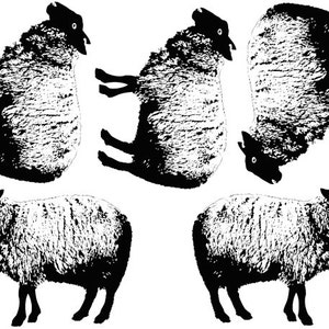 Vintage Sheep Ceramic Decals, Glass Decals or Enamel Decals