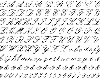 Cursive Alphabet - Ceramic Overglaze Decal - Glass Fusing Decal - Enamel Decal - LEAD FREE & Food Safe