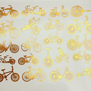 Small Bikes Ceramic Decals, Glass Decals or Enamel Decals Gold Luster