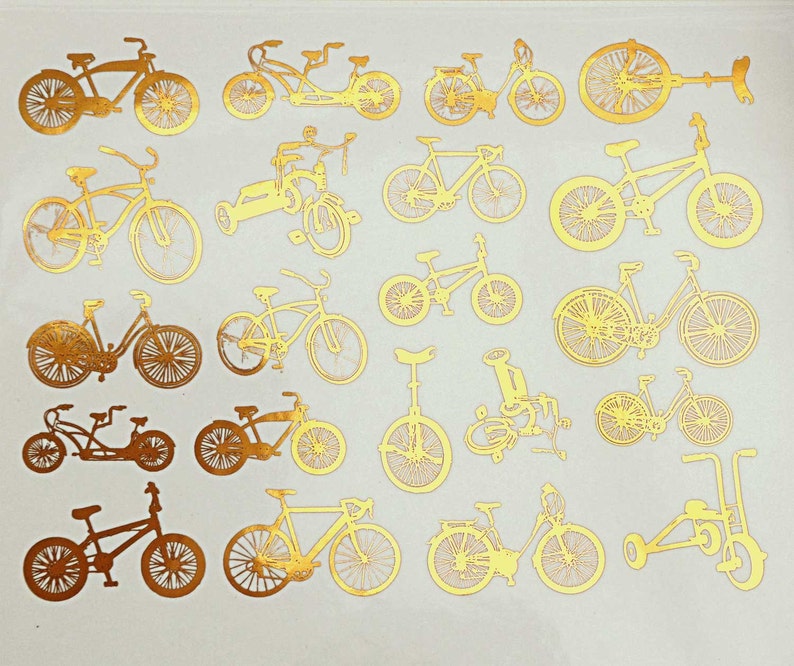 Small Bikes Ceramic Decals, Glass Decals or Enamel Decals Gold Luster