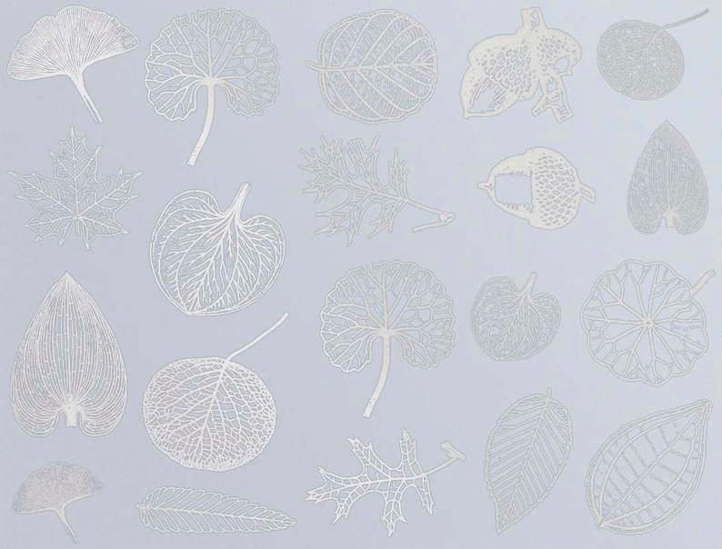 Small Leaves Decals for Ceramic, Glass and Enamel Silver Luster